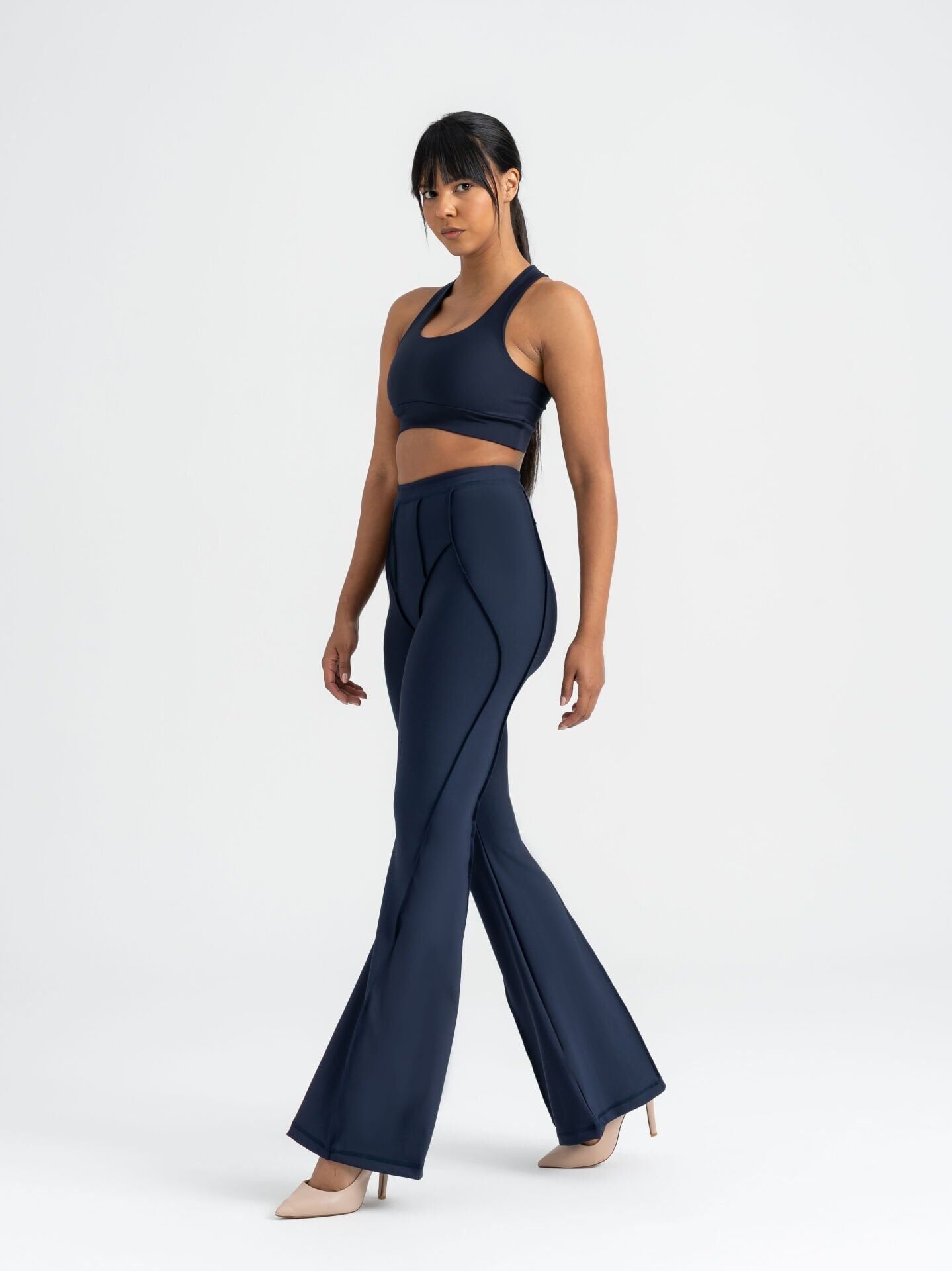 1267 Flare Fit Spanish Leggings Navy Blue Color