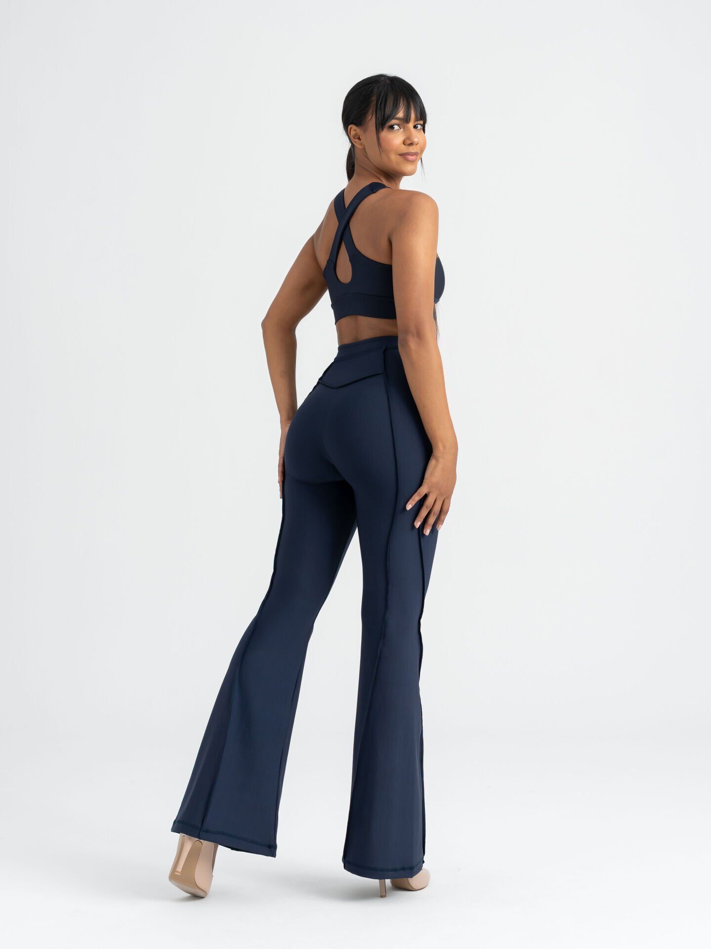 1267 Flare Fit Spanish Leggings Navy Blue Color