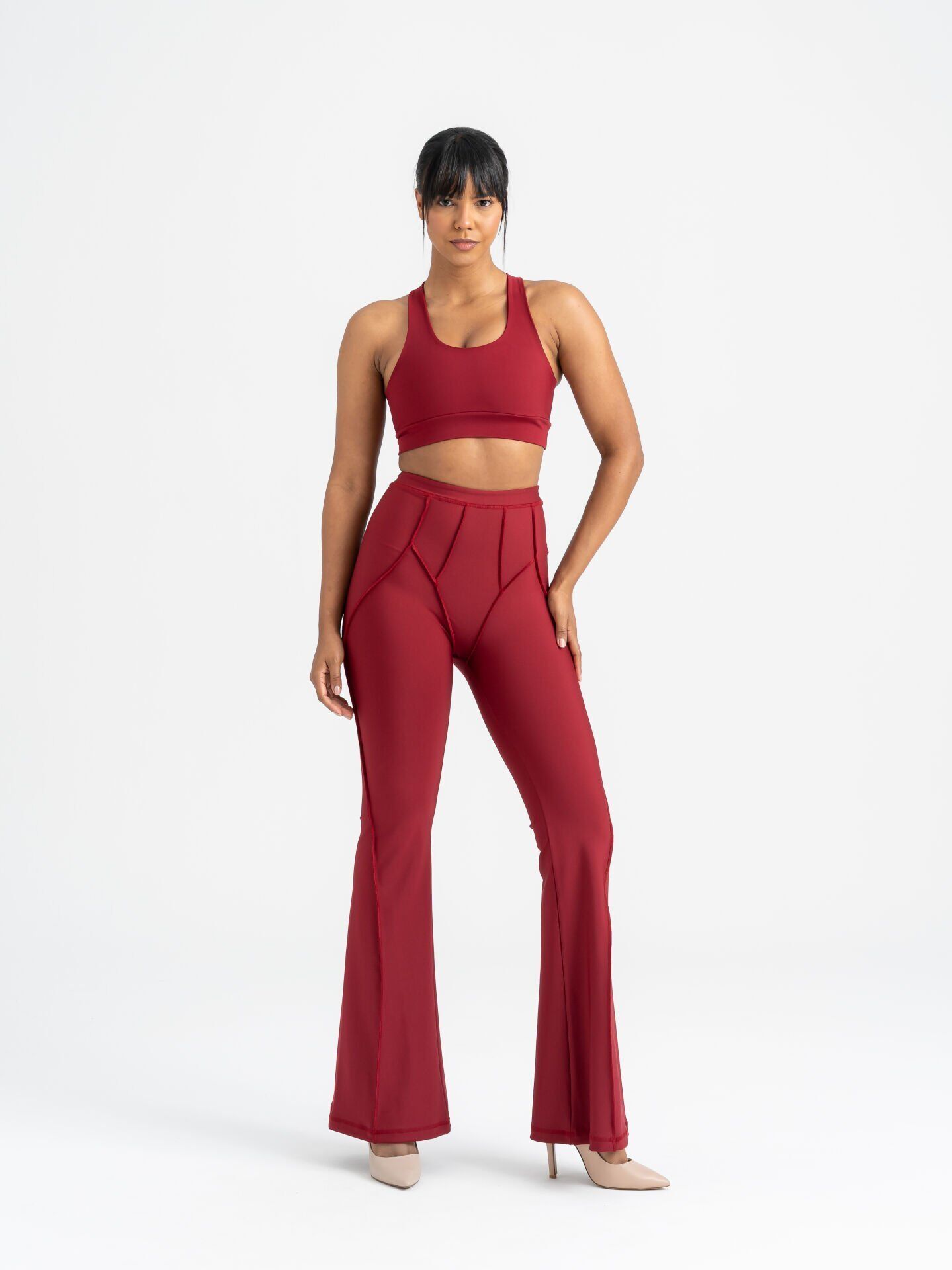 1270 Flare Fit İspanyol Paça Tayt Burgundy Color