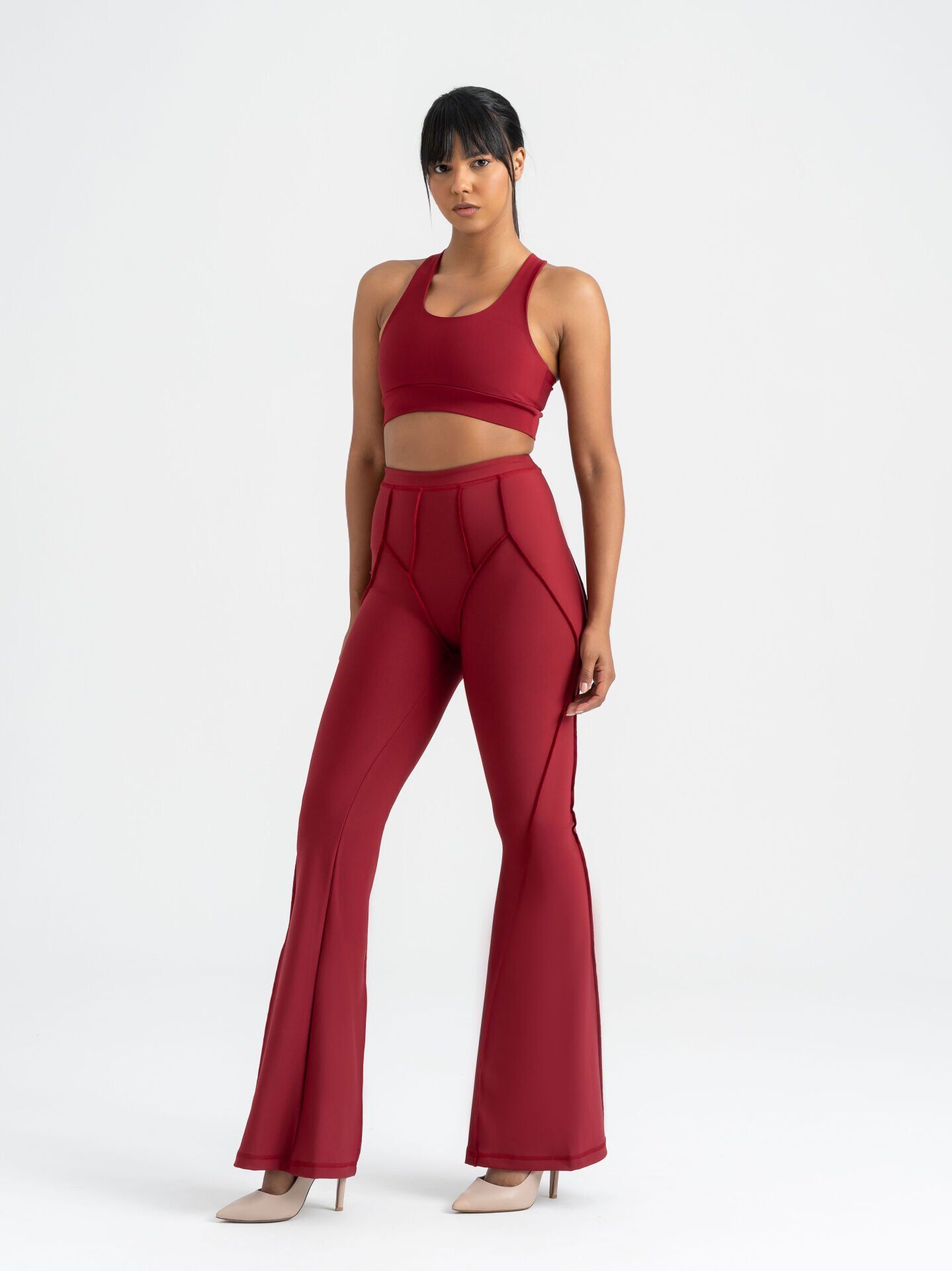 1270 Flare Fit İspanyol Paça Tayt Burgundy Color