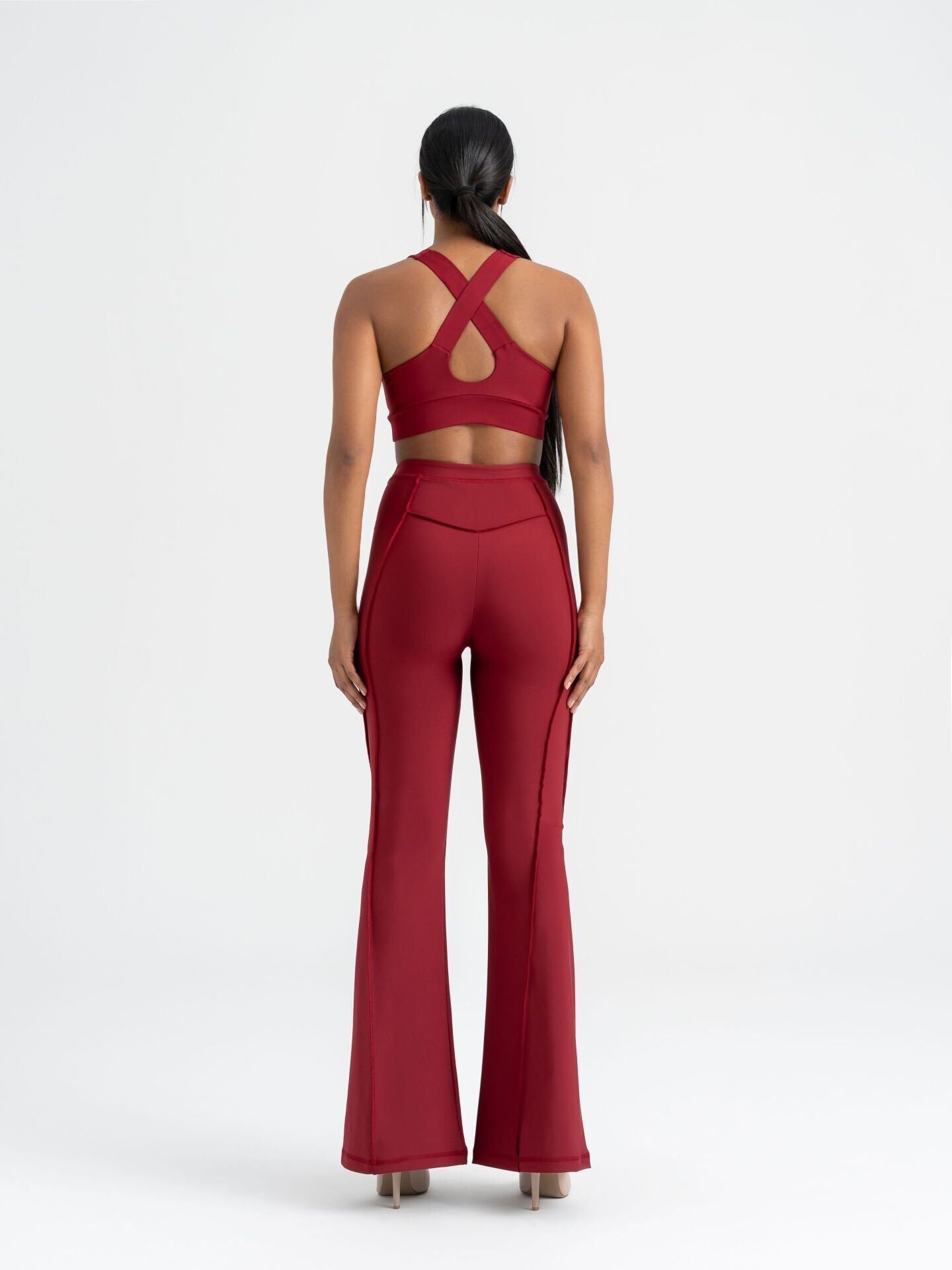 1270 Flare Fit İspanyol Paça Tayt Burgundy Color