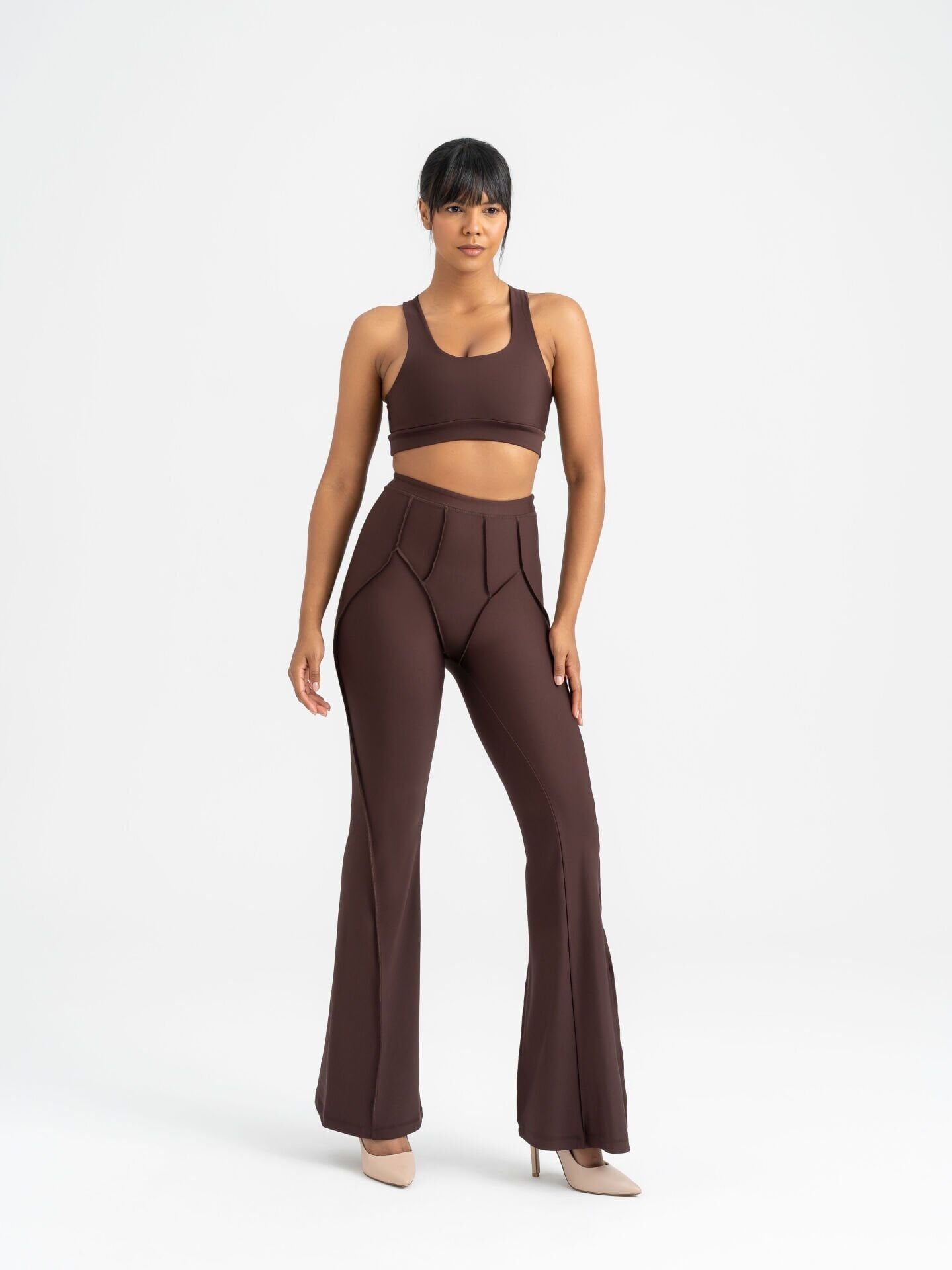 1269 Flare Fit Spanish Leggings Brown Color