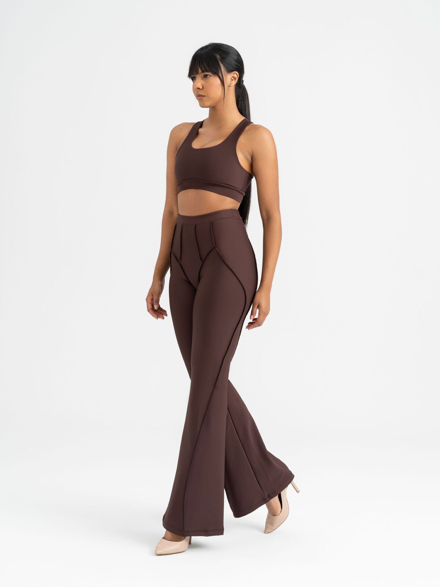 1269 Flare Fit Spanish Leggings Brown Color