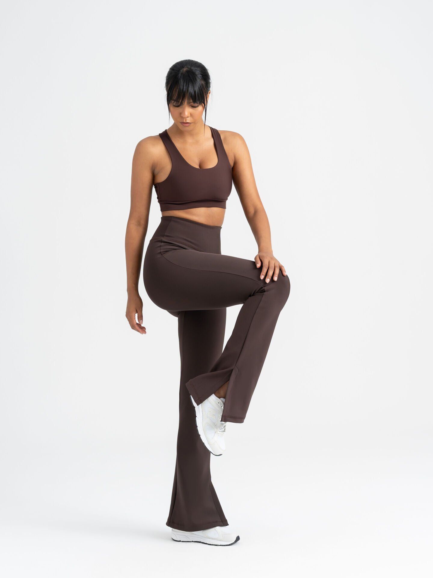 1271 Split Spanish Leggings Brown Color