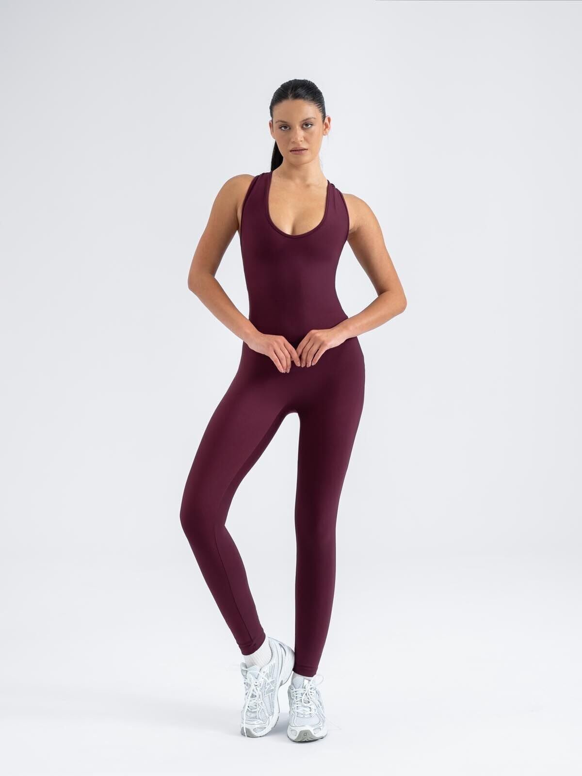 3601 Scrunch Butt Jumpsuit Damson Color