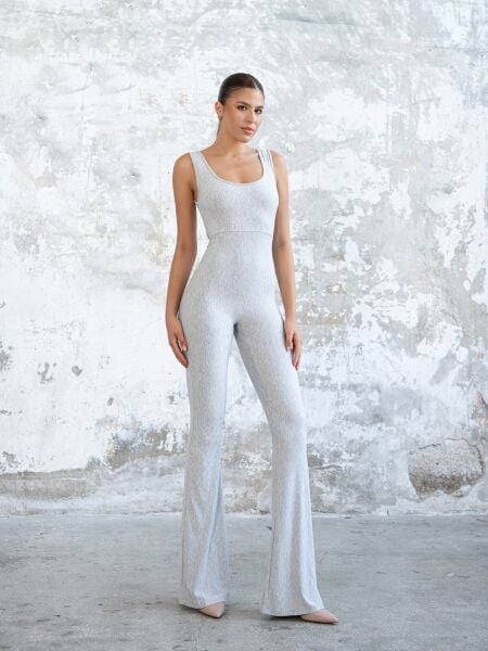 1507 Spanish Gray Breeze Scunch Butt Jumpsuit