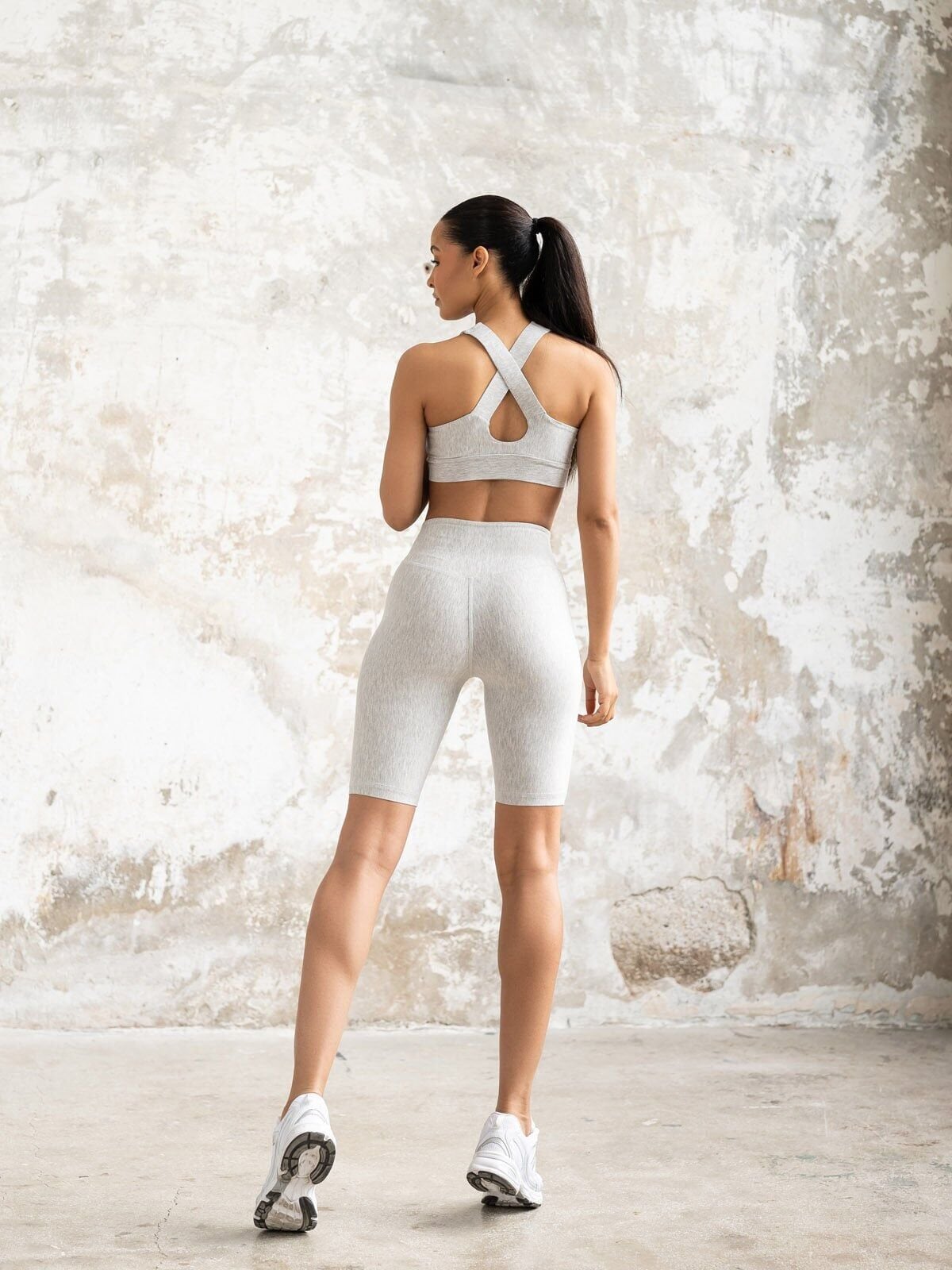 6055 Gray Breeze Biker Leggings