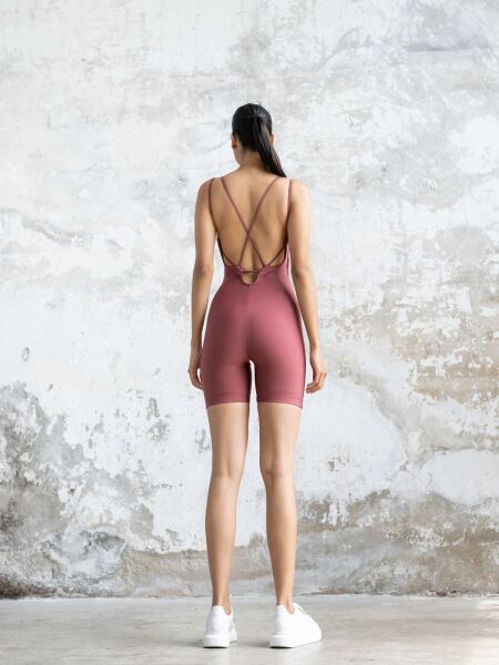 1802 Short Oslo Jumpsuit Dark Rose Color