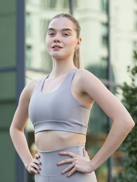 379 Single Crossed Spor Bra Grey Color