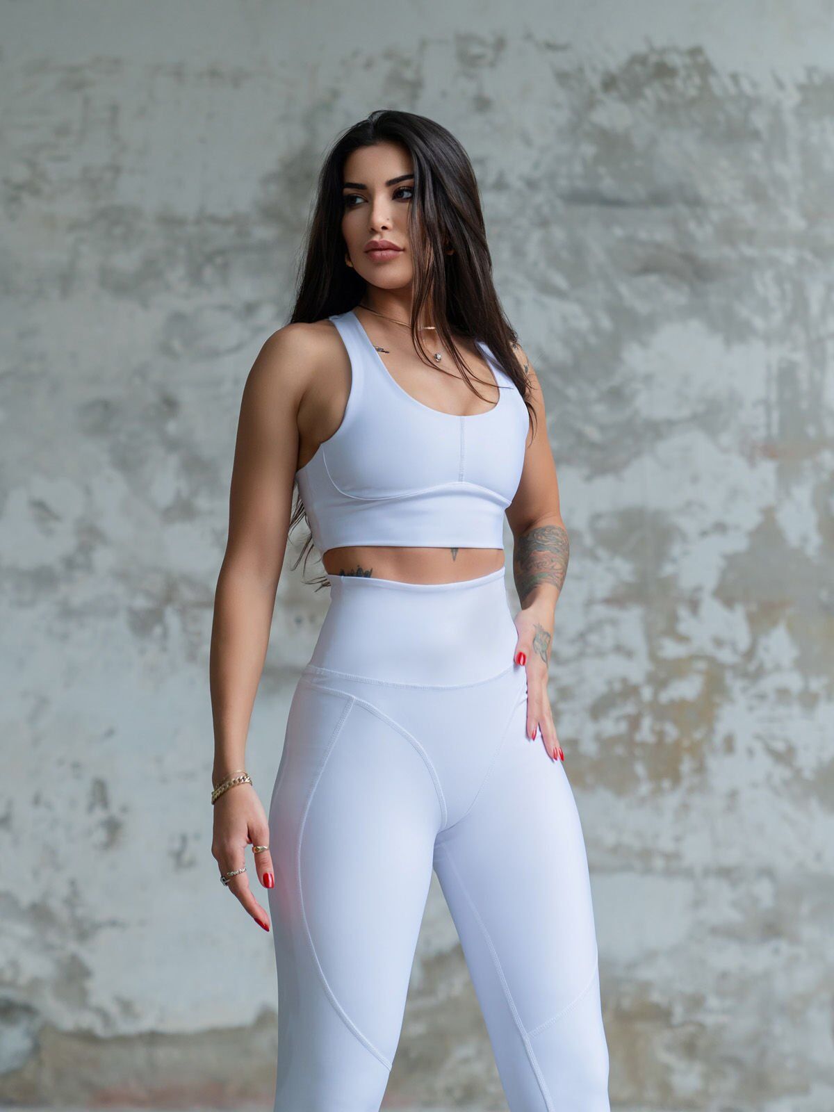 469 Colombes Spor Leggings White Color