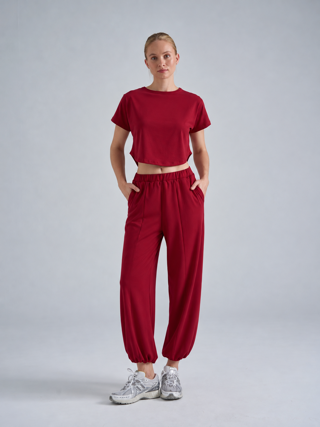 Balon Pantolon Bordo Renk 618