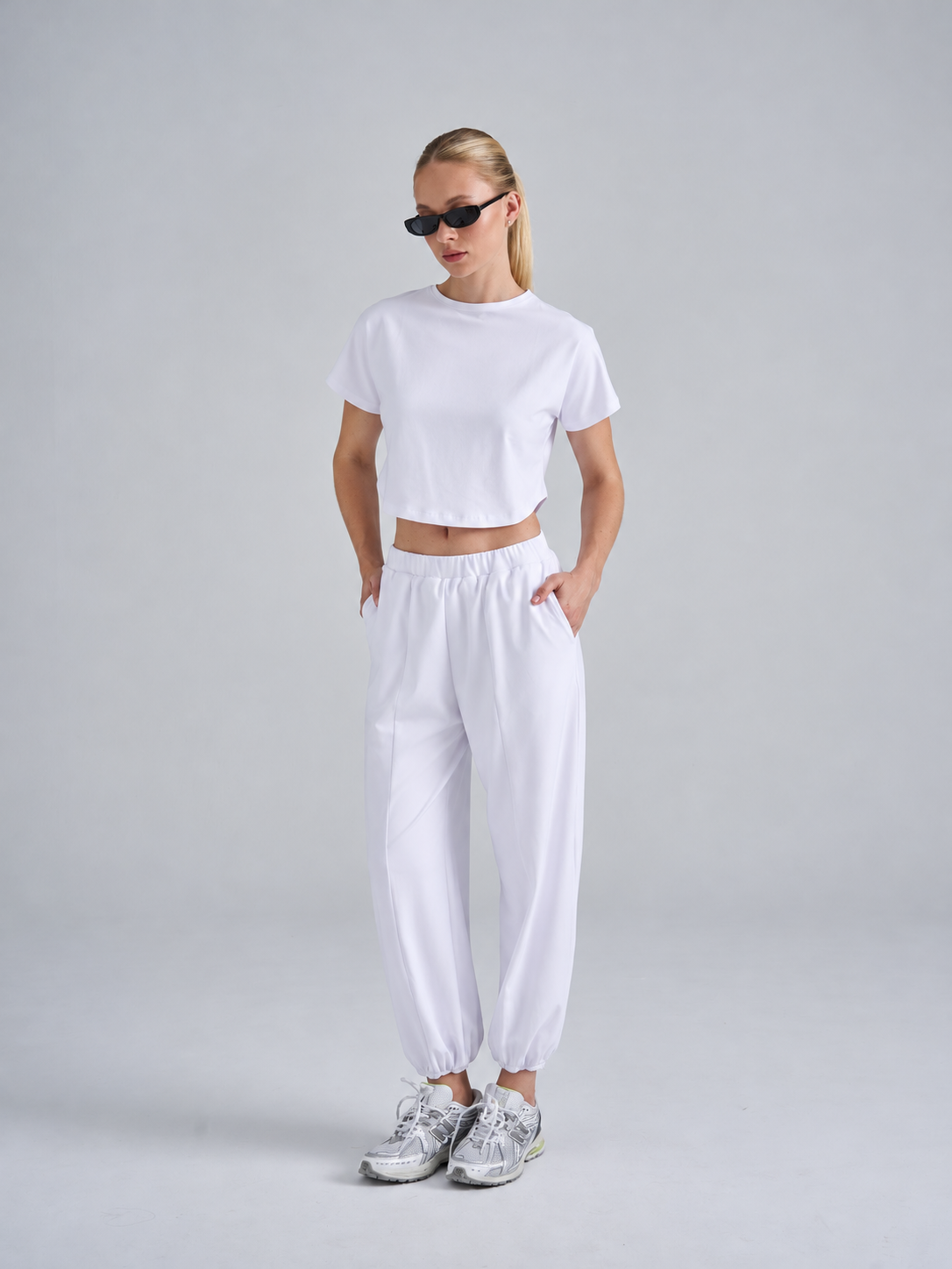 616 Balloon  Pants White Color