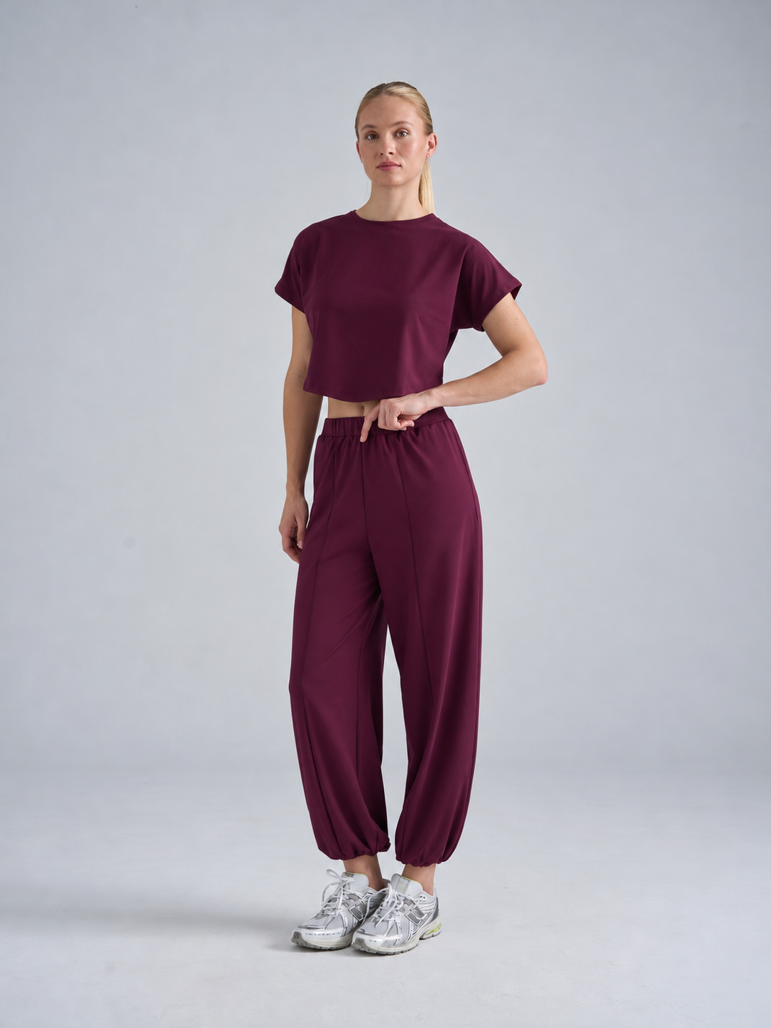 614 Balloon Pants Damson Color