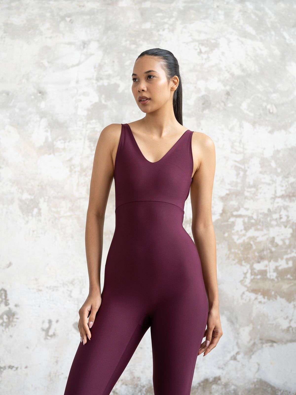 2104 Double Cross Jumpsuit Damson Color