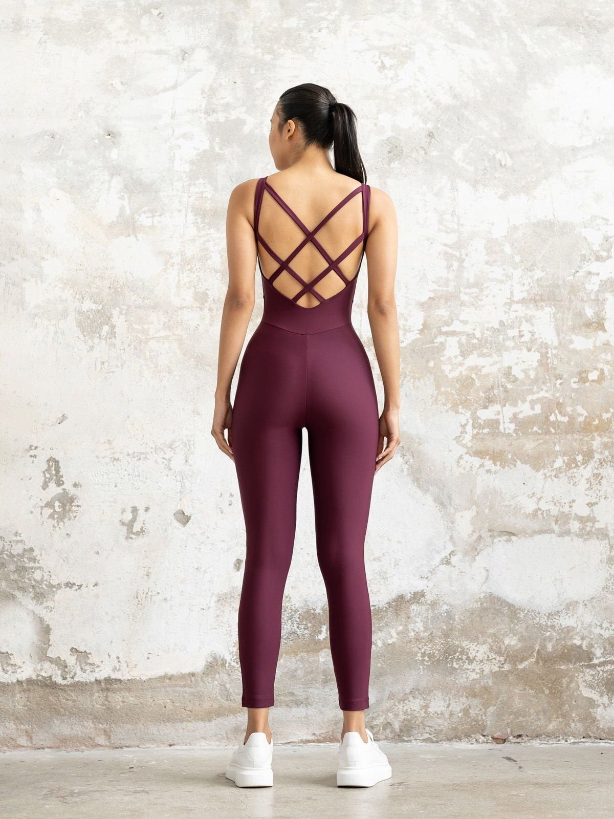 2104 Double Cross Jumpsuit Damson Color