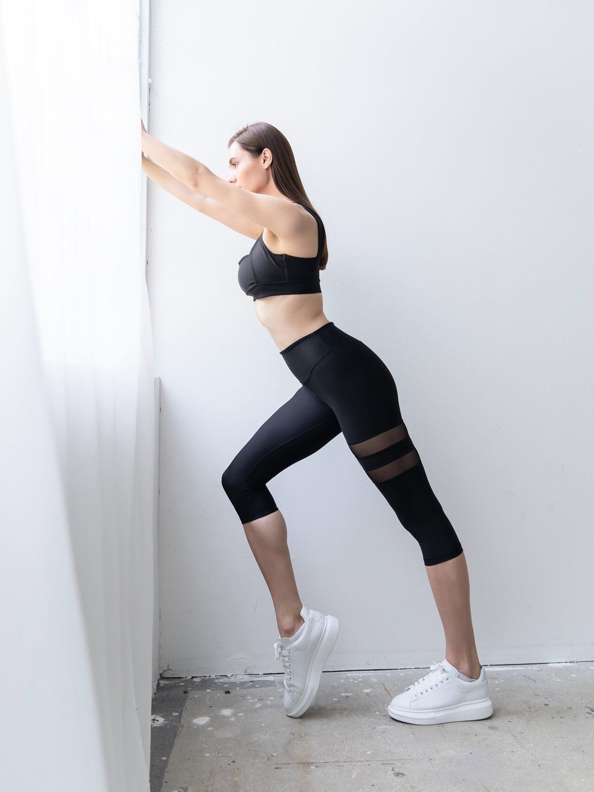 1003 Capri Tülle Detailed Leggings