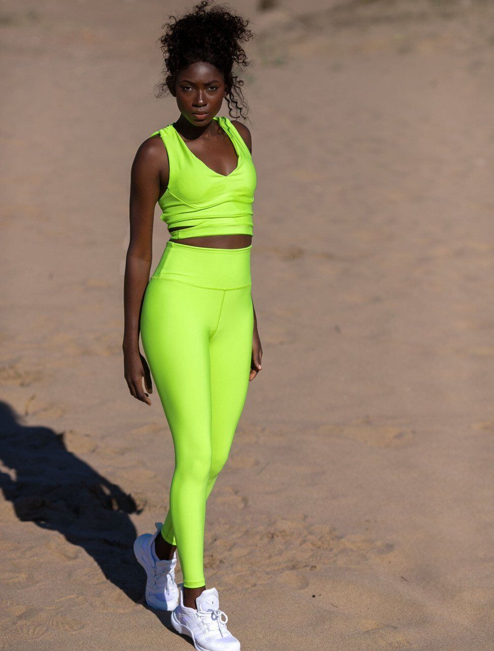 Neon Yeşil Ekstra Yüksel Bel Spor Tayt 274