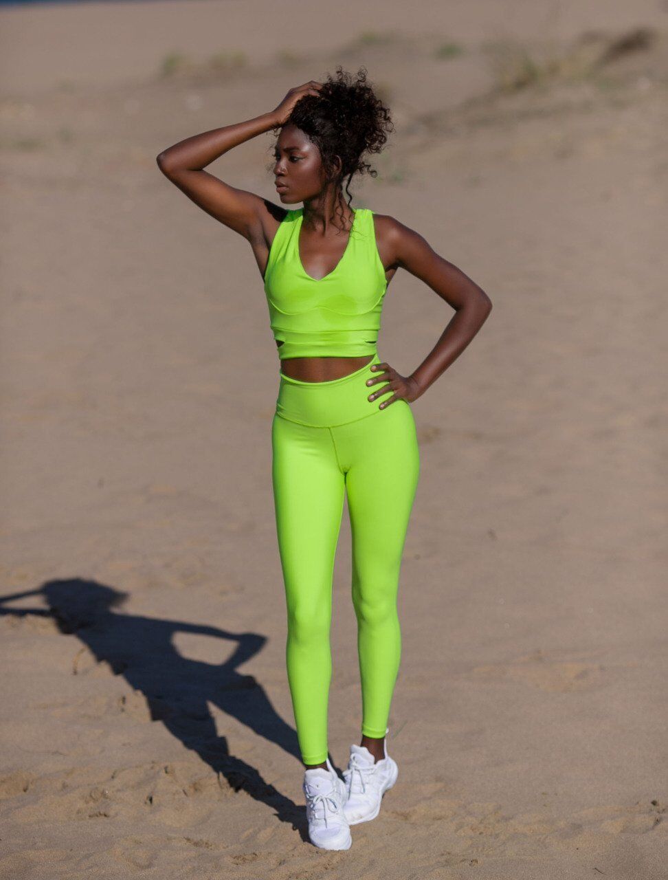 Neon Yeşil Ekstra Yüksel Bel Spor Tayt 274