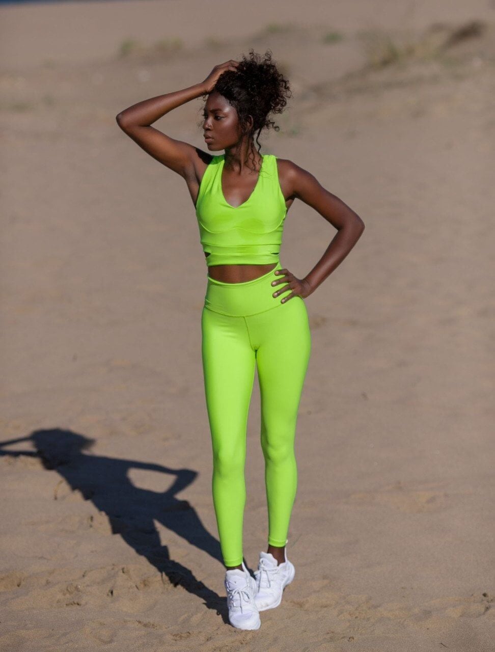 Neon Yeşil Ekstra Yüksel Bel Spor Tayt 274
